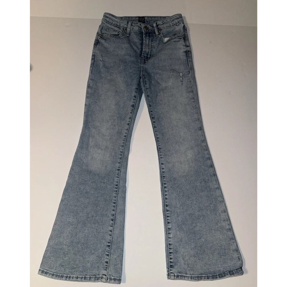 GAP Kids 70s Flare Jeans Girls Size 10 Light Wash Stretch Denim